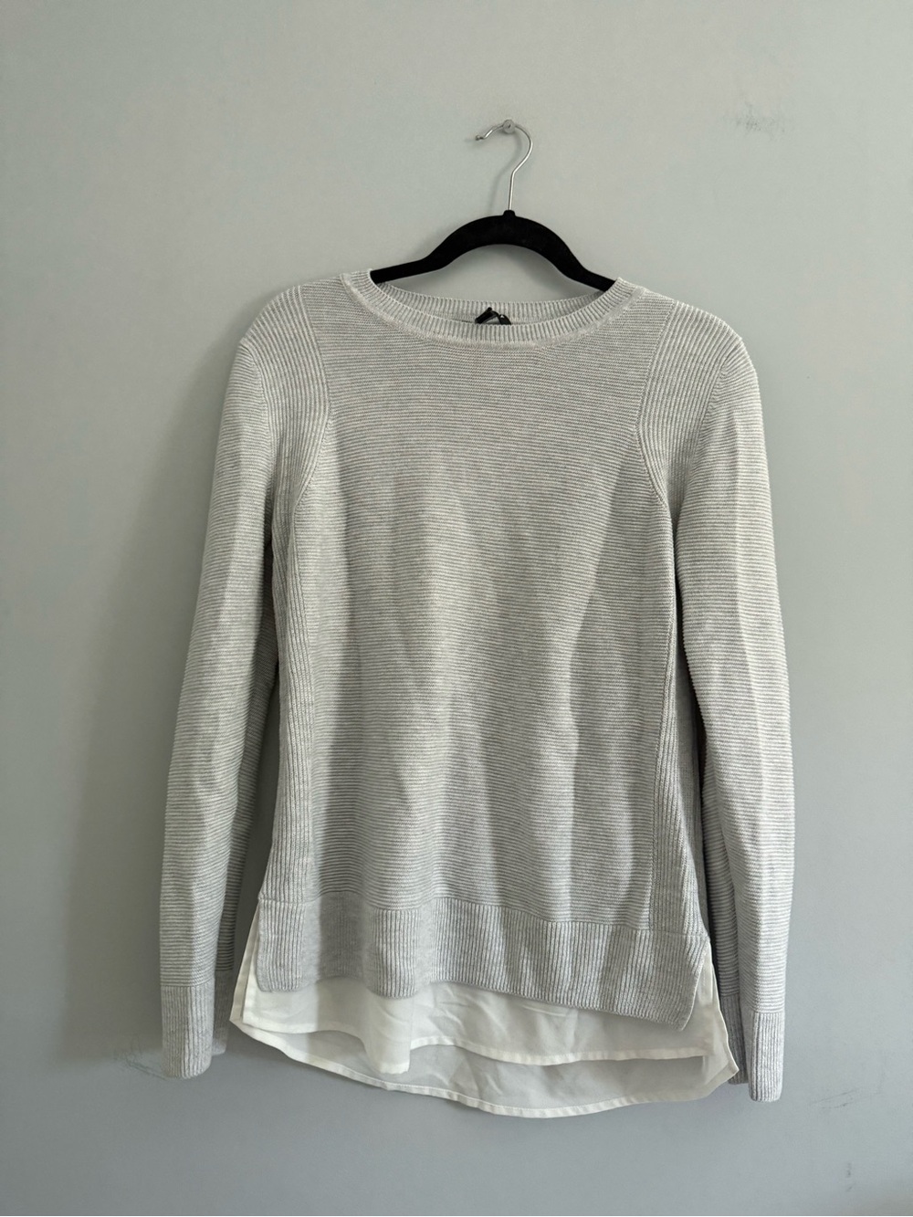 Hilary Radley Light Gray Layered Sweater